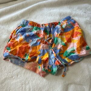 100% Linen Colorful Women's Shorts